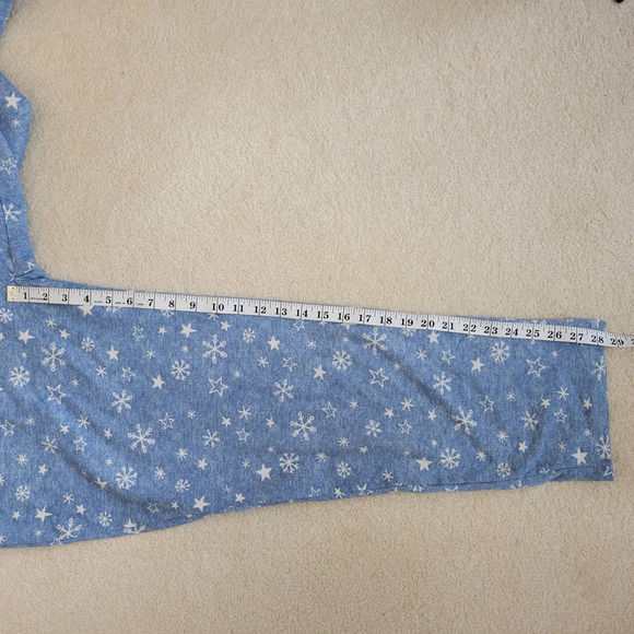 Merry Lane Size XXL Let It Snow 2 Pc PJ Set Snowflake Print Elastic Waist Blue - Picture 13 of 16